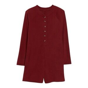 Old Navy Womens  Jumper Button Closure at  Front Ribbed Knit Dark Red in‎ XL